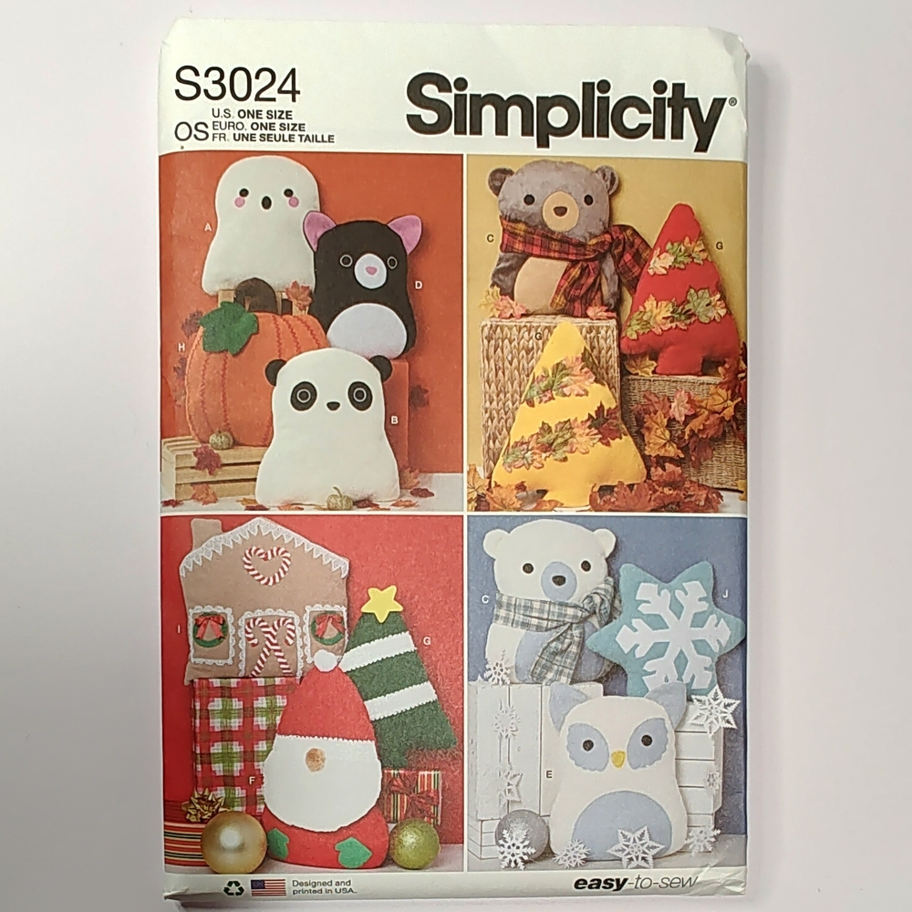 Simplicity S3024 Seasonal Throw Pillows Sewing Pattern